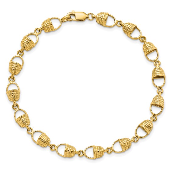 14k Polished Nantucket Basket 7.25 inch Bracelet