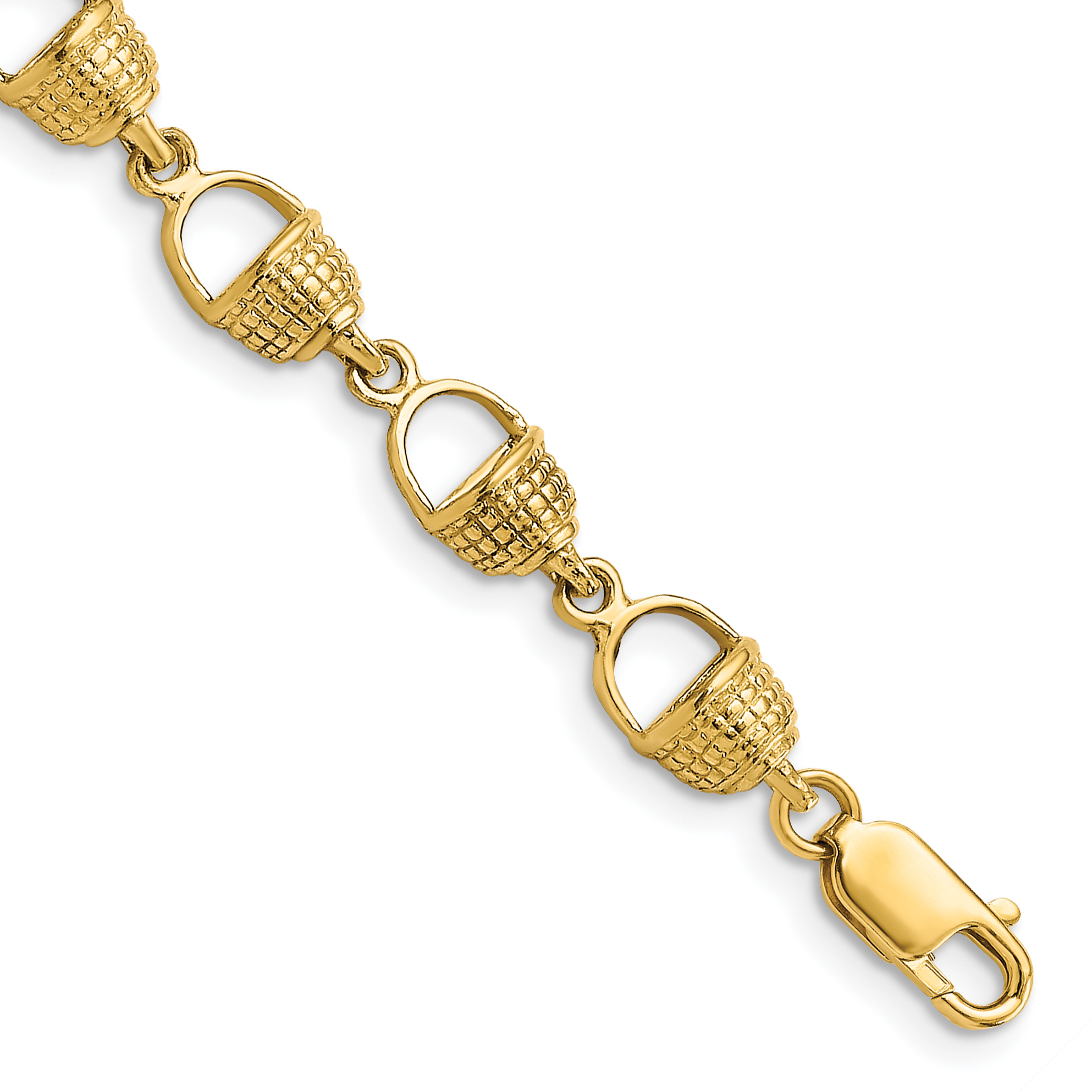 14k Polished Nantucket Basket 7.25 inch Bracelet (FB1707-7.25)