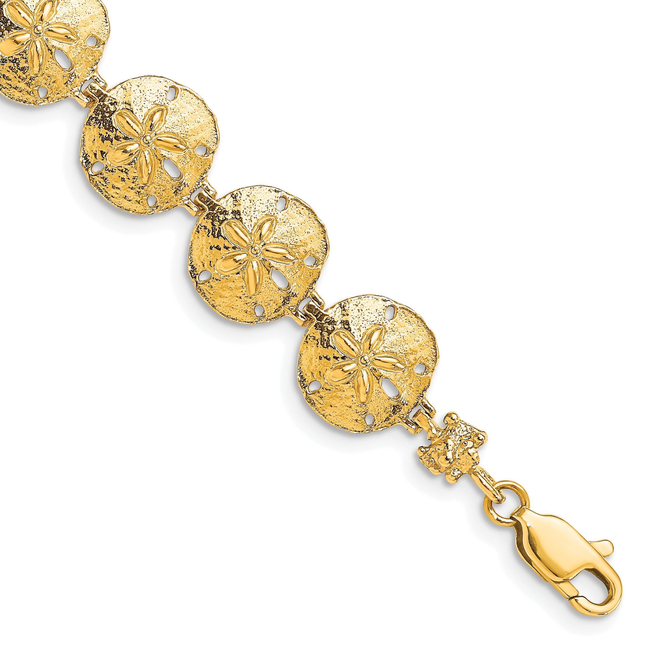 14k Polished Sand Dollar 7 inch Bracelet (FB1730-7)