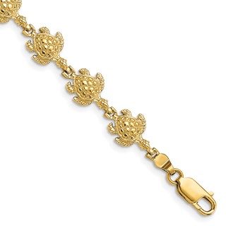 14k Polished Turtle 7 inch Bracelet