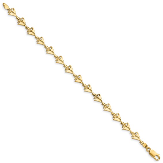 14k Polished Sailboat 7 inch Bracelet
