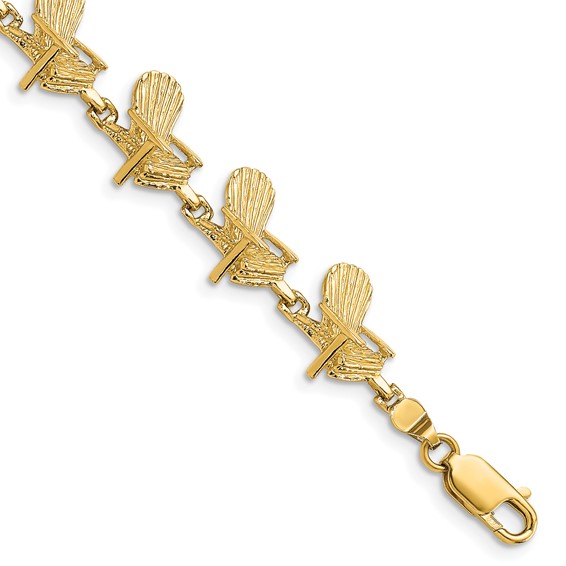 14k Polished Beach Chair 7 inch Bracelet