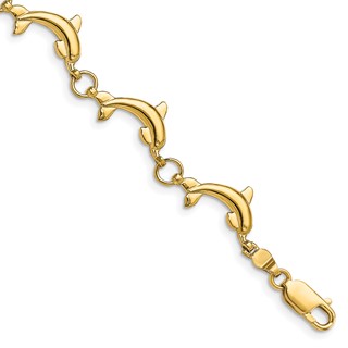 Gold Polished Dolphin Bracelets