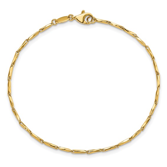 14K Polished Fancy Twisted Link 7.25 inch Bracelet