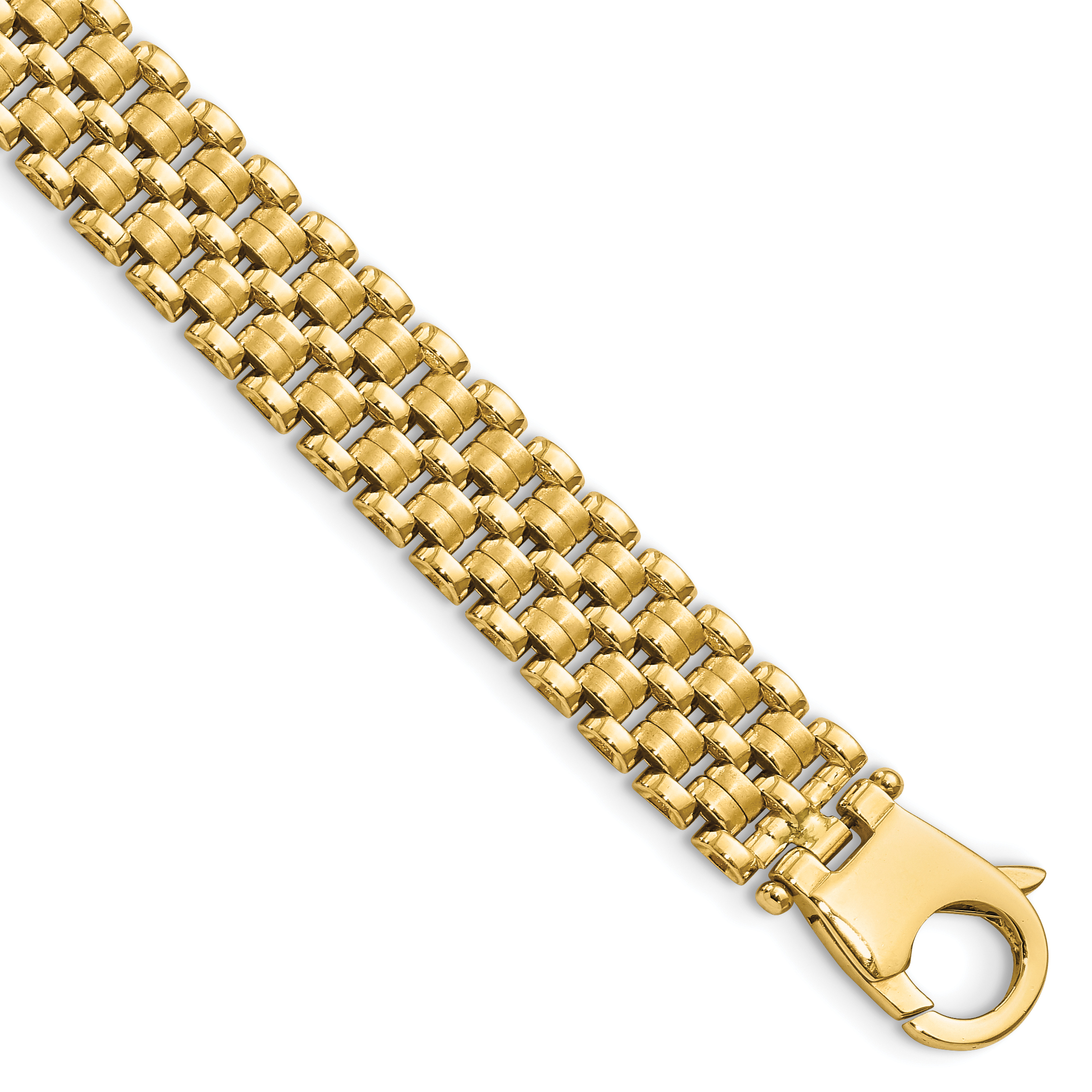 14K Brushed and Polished 8.5mm Basket Weave Pattern 7.5 inch Bracelet (FB1931-7.5)
