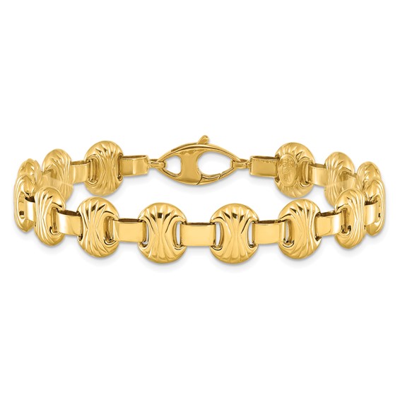 14K Polished & Textured Fancy Bracelet