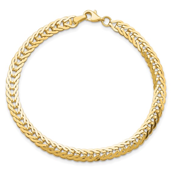 14K Polished 5mm Fancy Link 7.5 inch Bracelet