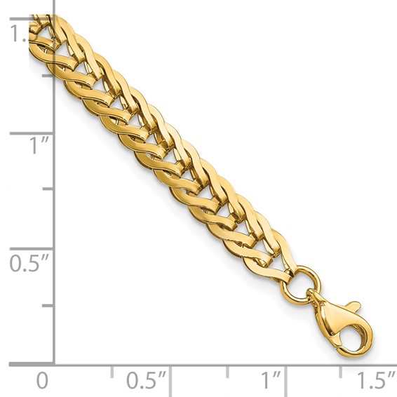 14K Polished 5mm Fancy Link 7.5 inch Bracelet