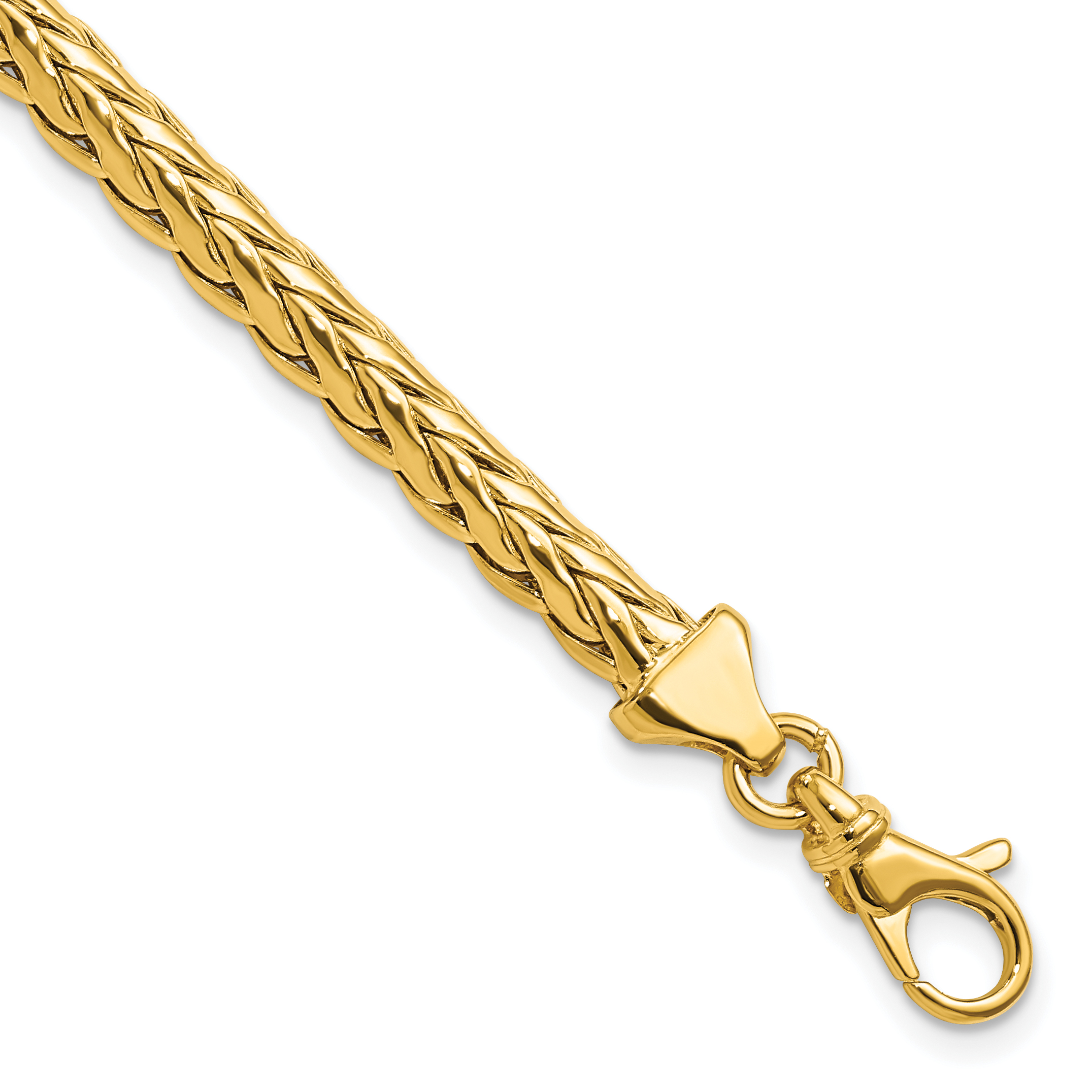 14K Polished 4.8mm Fancy Braided Link 7.5 inch Bracelet (FB1966-7.5)