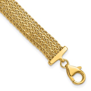 14K Polished 9.2mm Fancy Braided Link 7.5 inch Bracelet