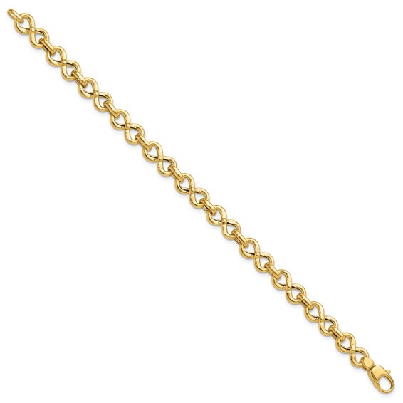 14K Polished Fancy Infinity Link Bracelet