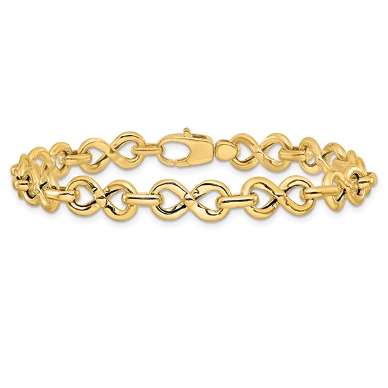 14K Polished Fancy Infinity Link Bracelet