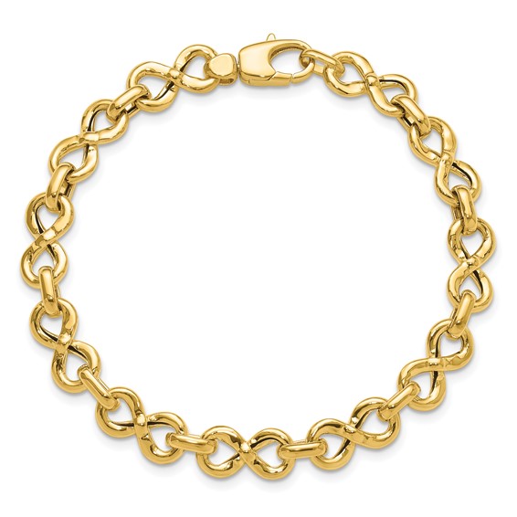 14K Polished Fancy Infinity Link Bracelet