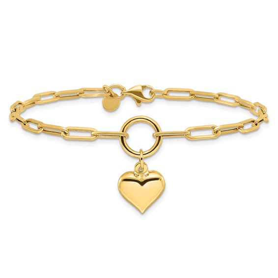 Gold Polished Heart Bracelets