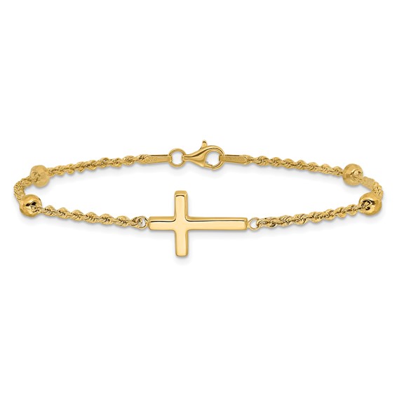 Gold Polished Cross Bracelets