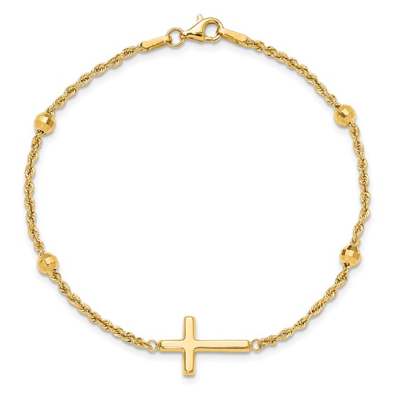 Gold Polished Cross Bracelets