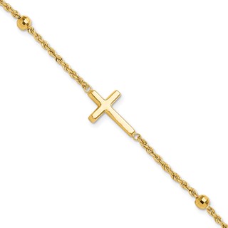 Gold Polished Cross Bracelets