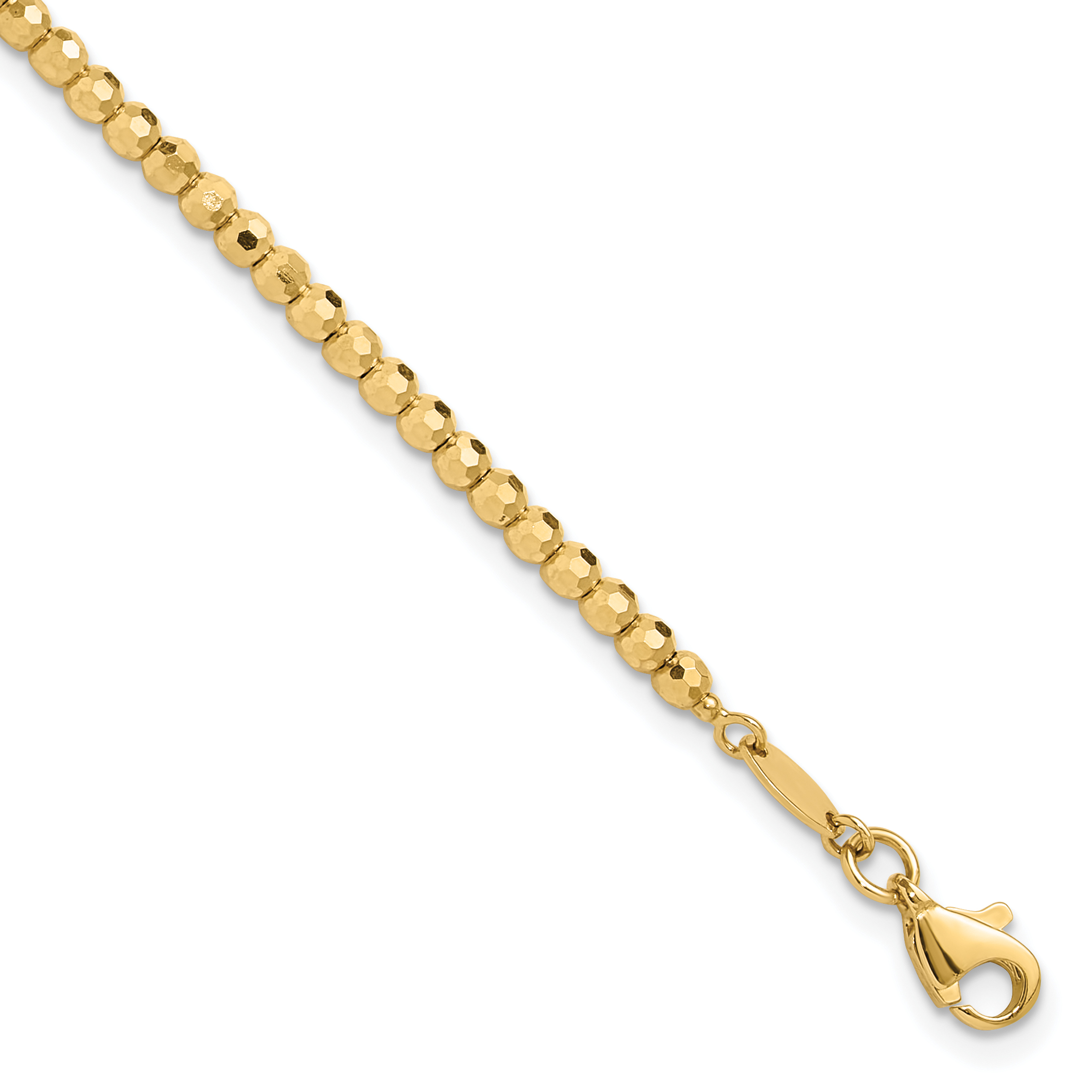 14K Polished and Diamond-cut Beaded 7.25 inch Bracelet (FB1991-7.25)