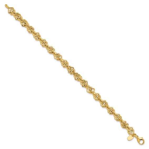 14k Polished Fancy Link Bracelet