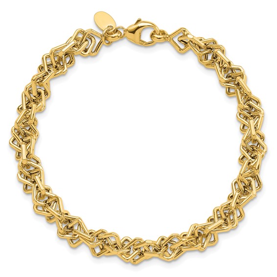 14k Polished Fancy Link Bracelet