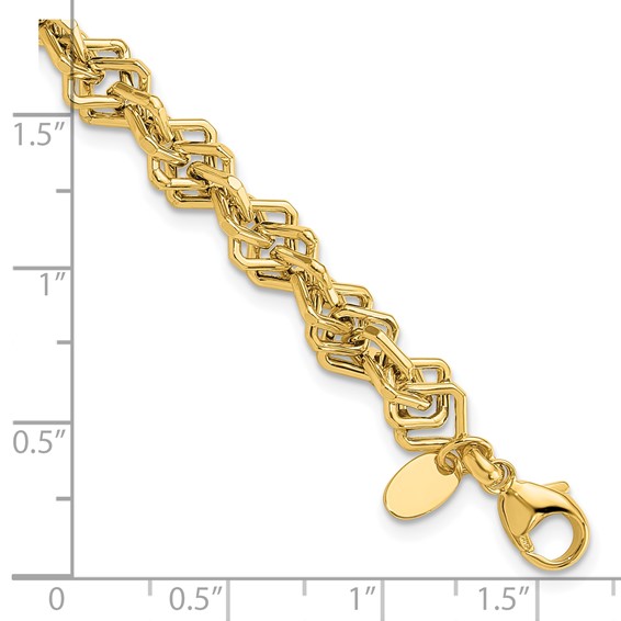 14k Polished Fancy Link Bracelet