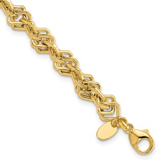 14k Polished Fancy Link Bracelet