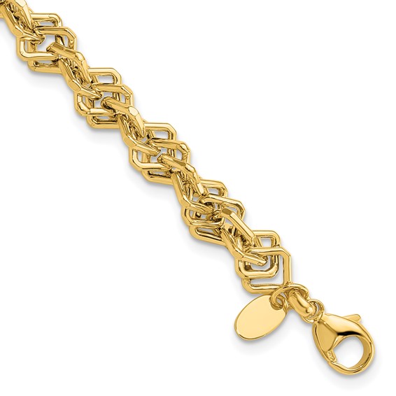 14k Polished Fancy Link Bracelet