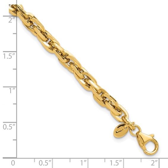14K Polished 5mm Fancy Rope Link 7.5 inch Bracelet