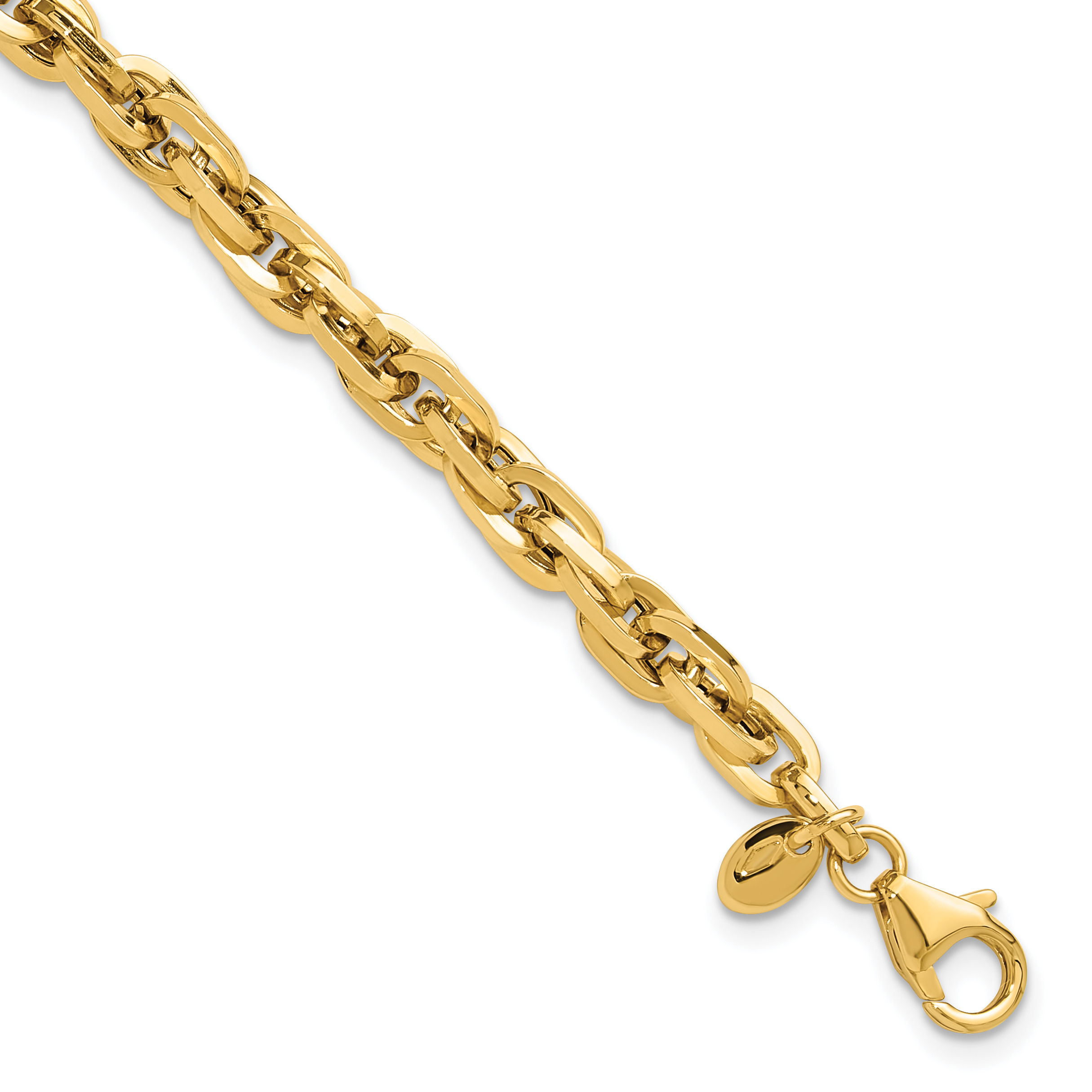 14K Polished 5mm Fancy Rope Link 7.5 inch Bracelet (FB2002-7.5)