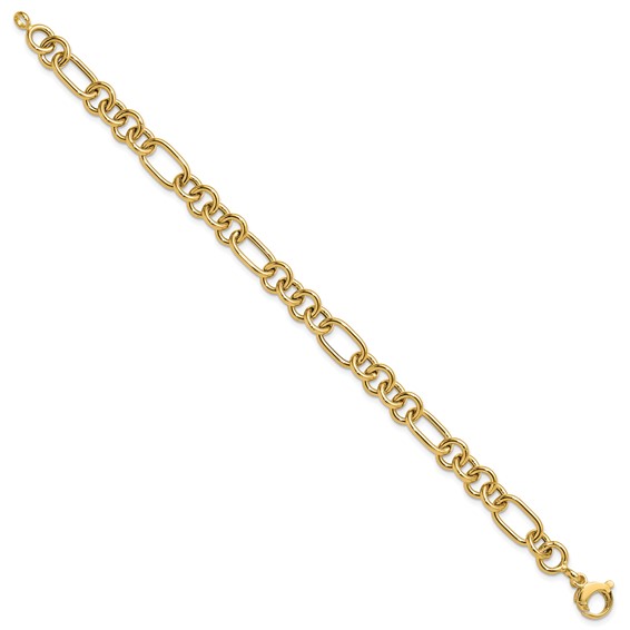 14K Polished 7.9mm Fancy Link 7.75 inch Bracelet
