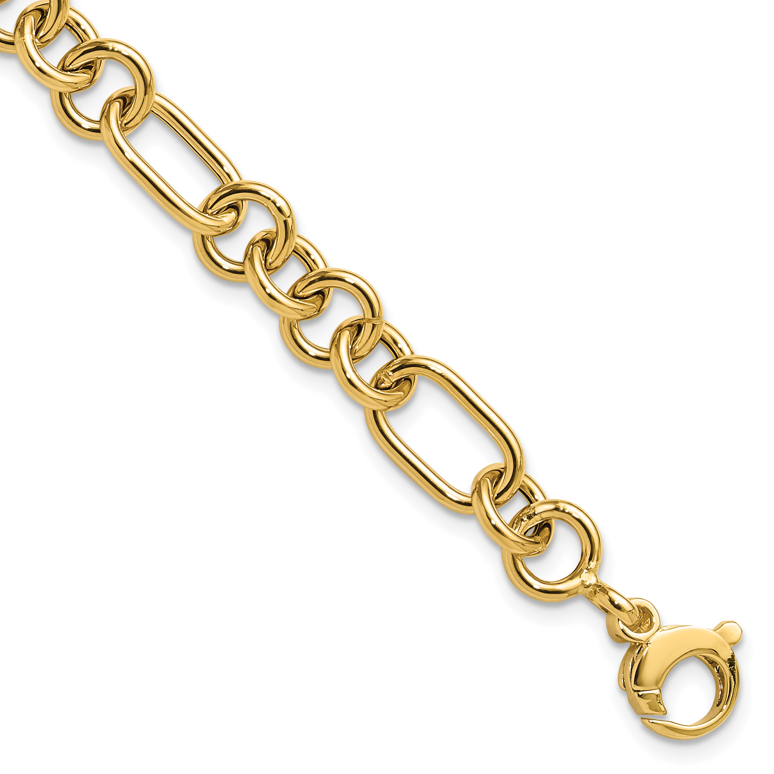 14K Polished 7.9mm Fancy Link 7.75 inch Bracelet (FB2011-7.75)