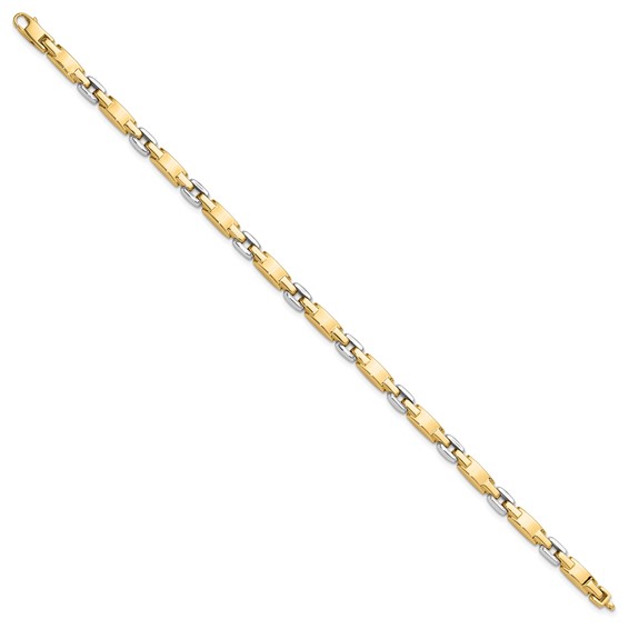14K Two-tone Polished 4.8mm Fancy Link 7.5 inch Bracelet