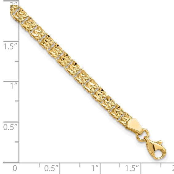 14K Polished and Diamond-cut 3.9mm Fancy Link 7.75 inch Bracelet