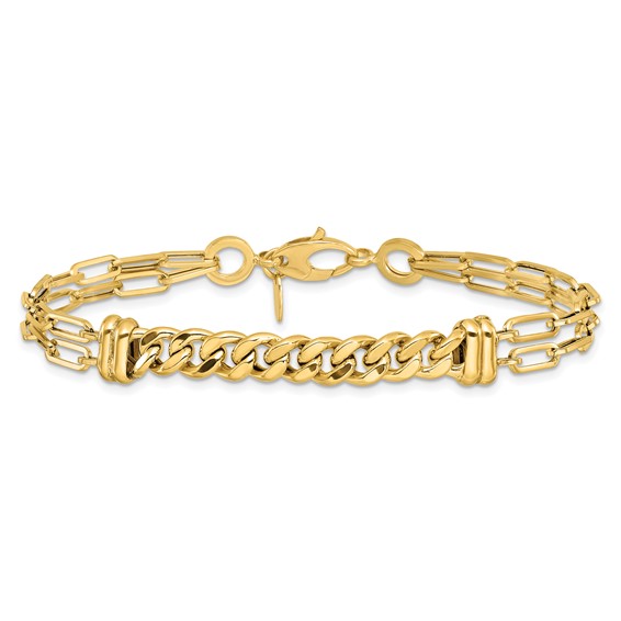 14K Polished Fancy 7.5in Bracelet