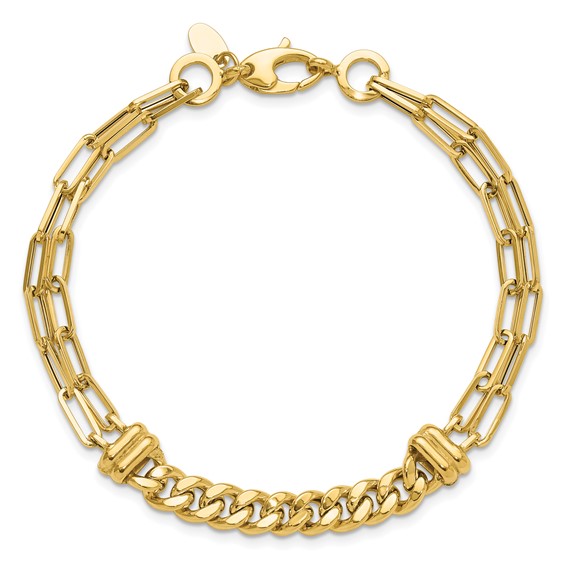 14K Polished Fancy 7.5in Bracelet
