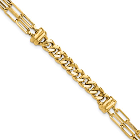 14K Polished Fancy 7.5in Bracelet
