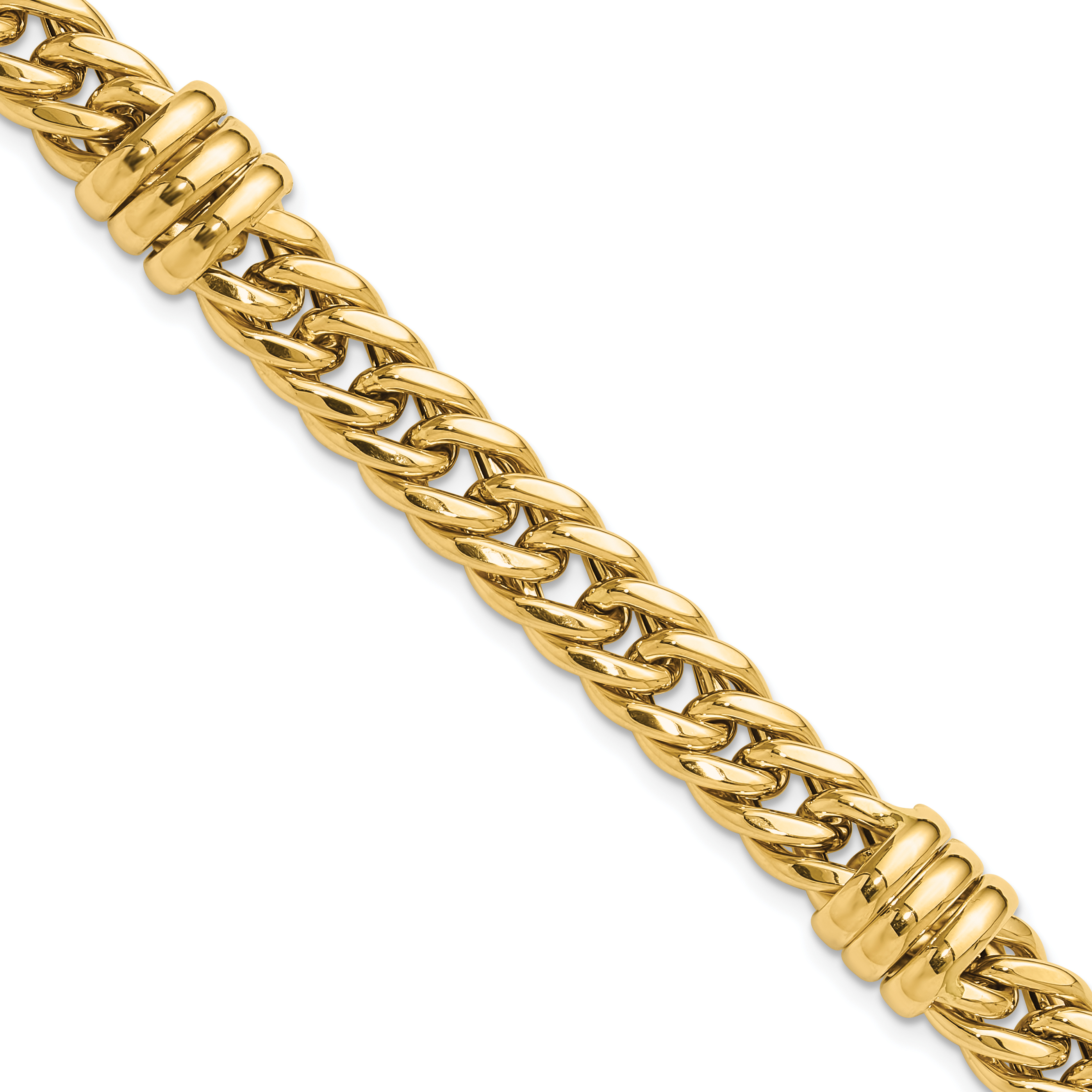 14K Polished 10mm Fancy Curb Link 7.5 inch Bracelet (FB2037-7.5)