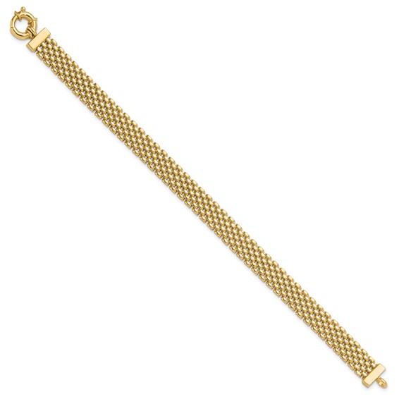 14K Polished 8.4mm Panther Link 7.5 inch Bracelet