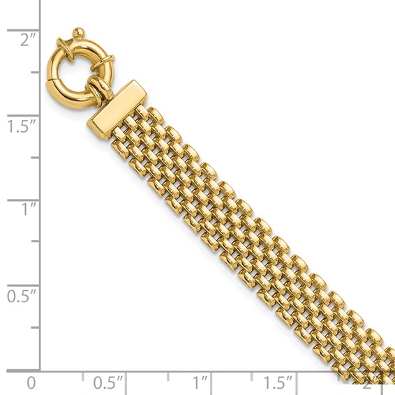 14K Polished 8.4mm Panther Link 7.5 inch Bracelet