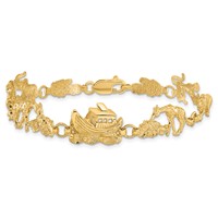 14K Polished Noahs Ark 7 Inch Bracelet view 3