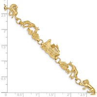 14K Polished Noahs Ark 7 Inch Bracelet view 4
