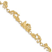14K Polished Noahs Ark 7 Inch Bracelet view 1