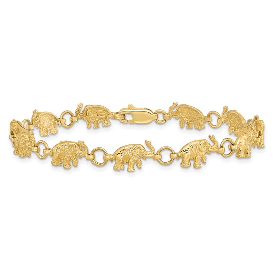 Gold Polished Elephant Bracelets