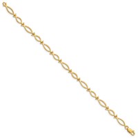 14K 5mm Yellow Gold Religious Ichthus (Fish) Bracelet - 7in view 2