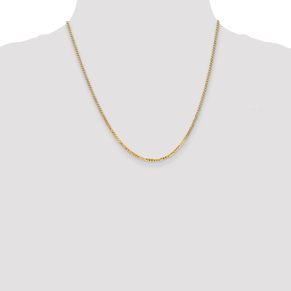 14K 20 inch 2.2mm Flat Beveled Curb with Lobster Clasp Chain (FBU060-20)