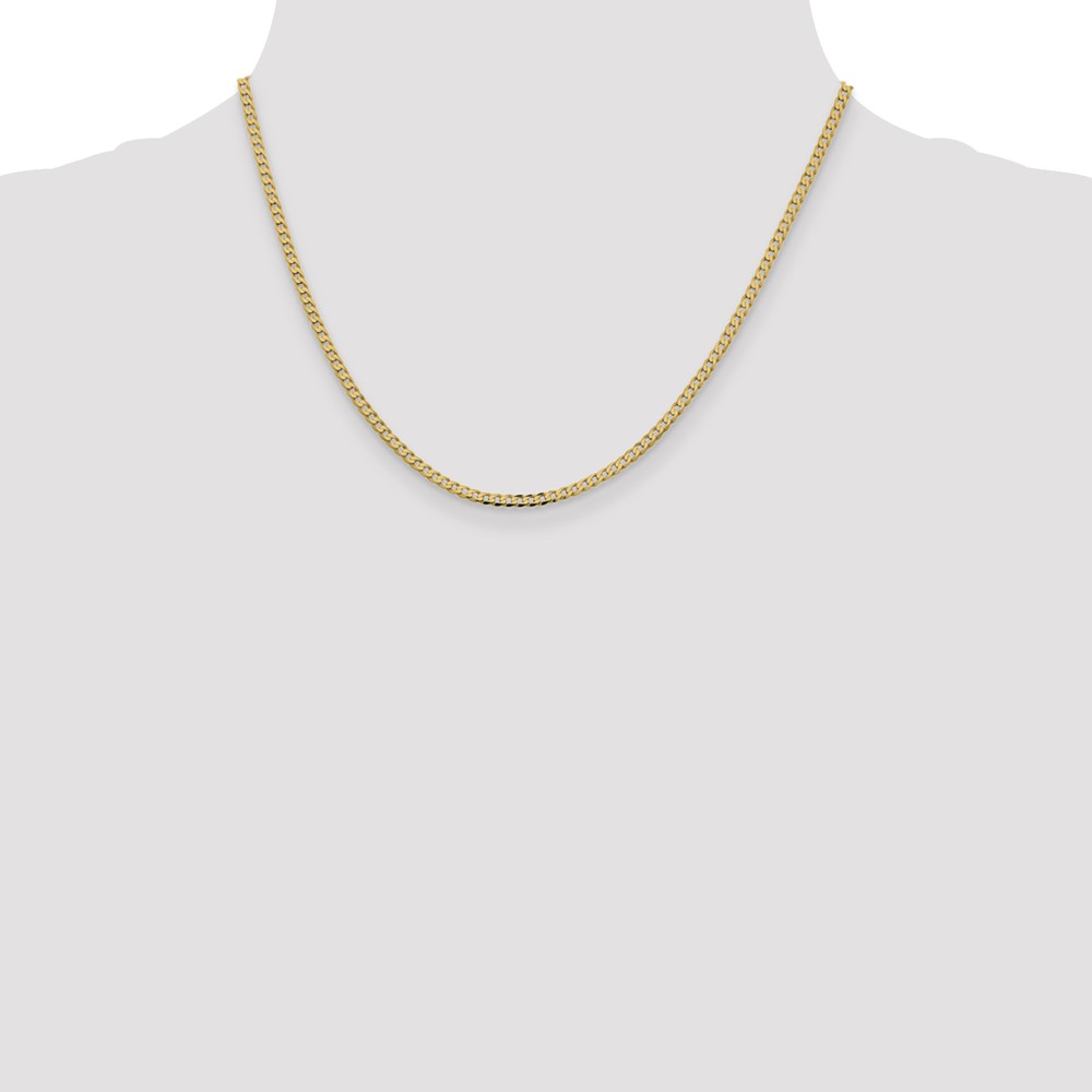 14K 18 inch 2.3mm Flat Beveled Curb with Lobster Clasp Chain (FBU070-18)