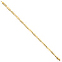 14K 2.9mm Yellow Gold Flat Beveled Curb Bracelet with Lobster Clasp, 7" view 2