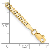 14K 2.9mm Yellow Gold Flat Beveled Curb Bracelet with Lobster Clasp, 7" view 3