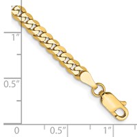 14K 3.9mm Yellow Gold Flat Beveled Curb Bracelet with Lobster Clasp, 8" view 3