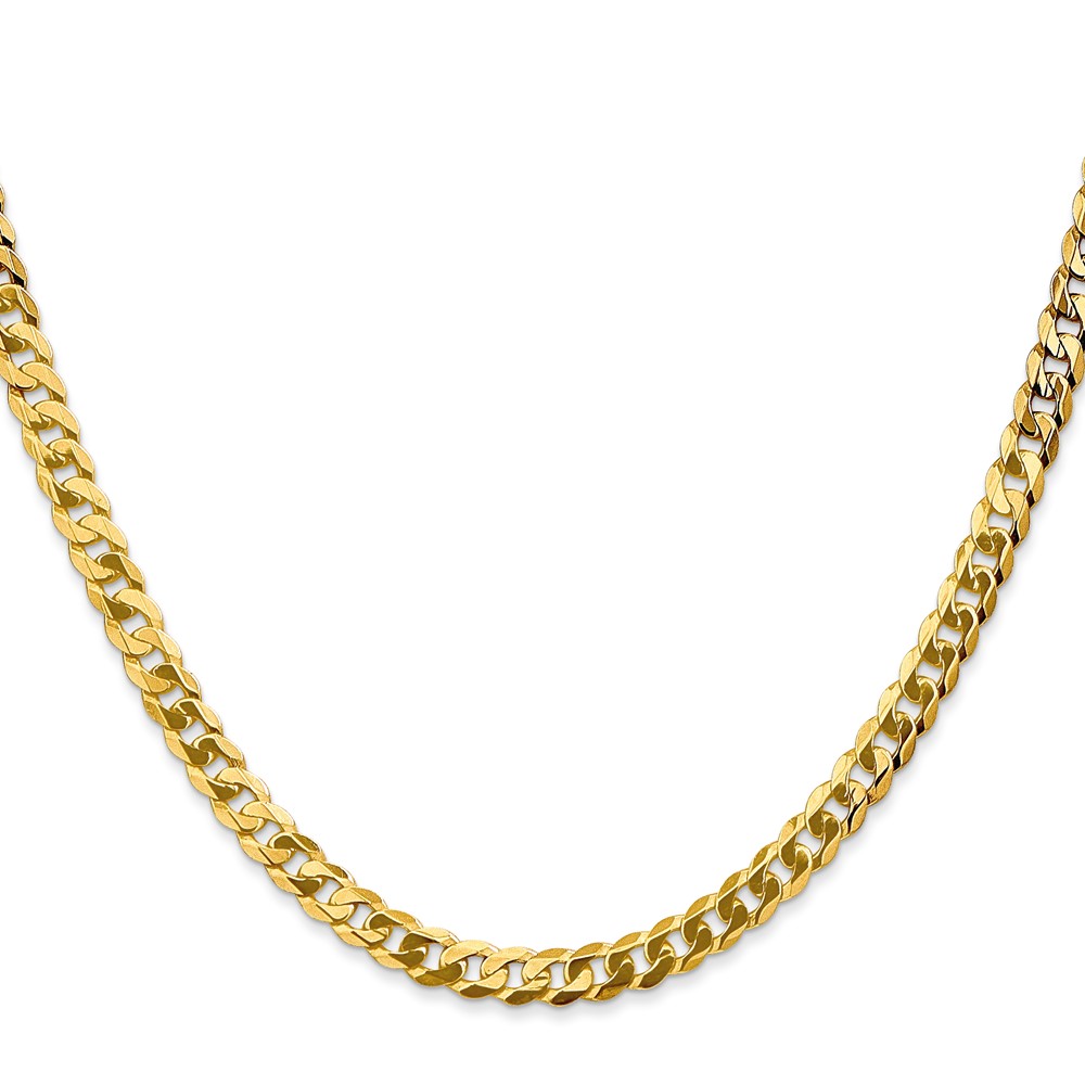 14K 18 inch 4.75mm Flat Beveled Curb with Lobster Clasp Chain (FBU120-18)